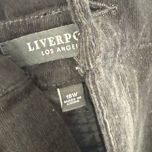 LIVERPOOL Hannah Flare Corduroy Pants Size 18W Onyx Black Stretch Plus Curvy NWT - Picture 4 of 16